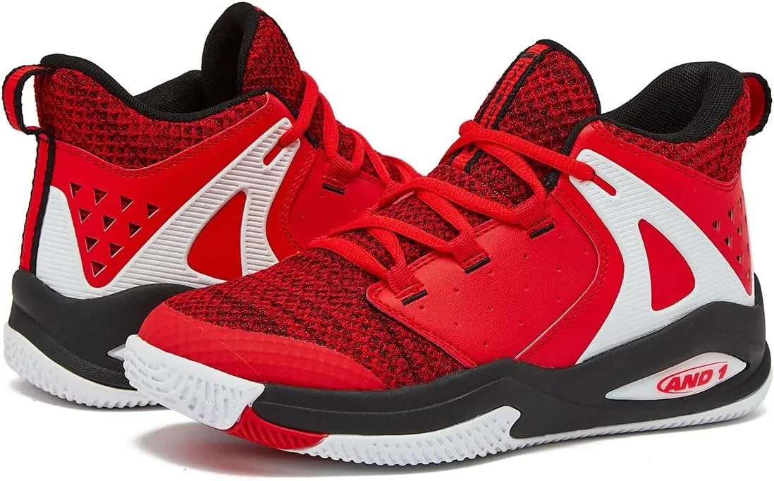 AND1 Girls & Boys Basketball Shoes, Boys High Top Sneakers, Size Little Kid 1 to Big Kid 7 - Cool Basketball Shoes for Kids and Youth
