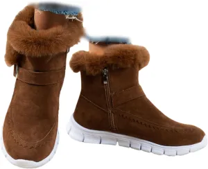 Ankle Boots For Women Comfy Warm Fur Lined Winter Snow Boots Short Booties Fashion Comfortable Slip On Loafers Shoes
