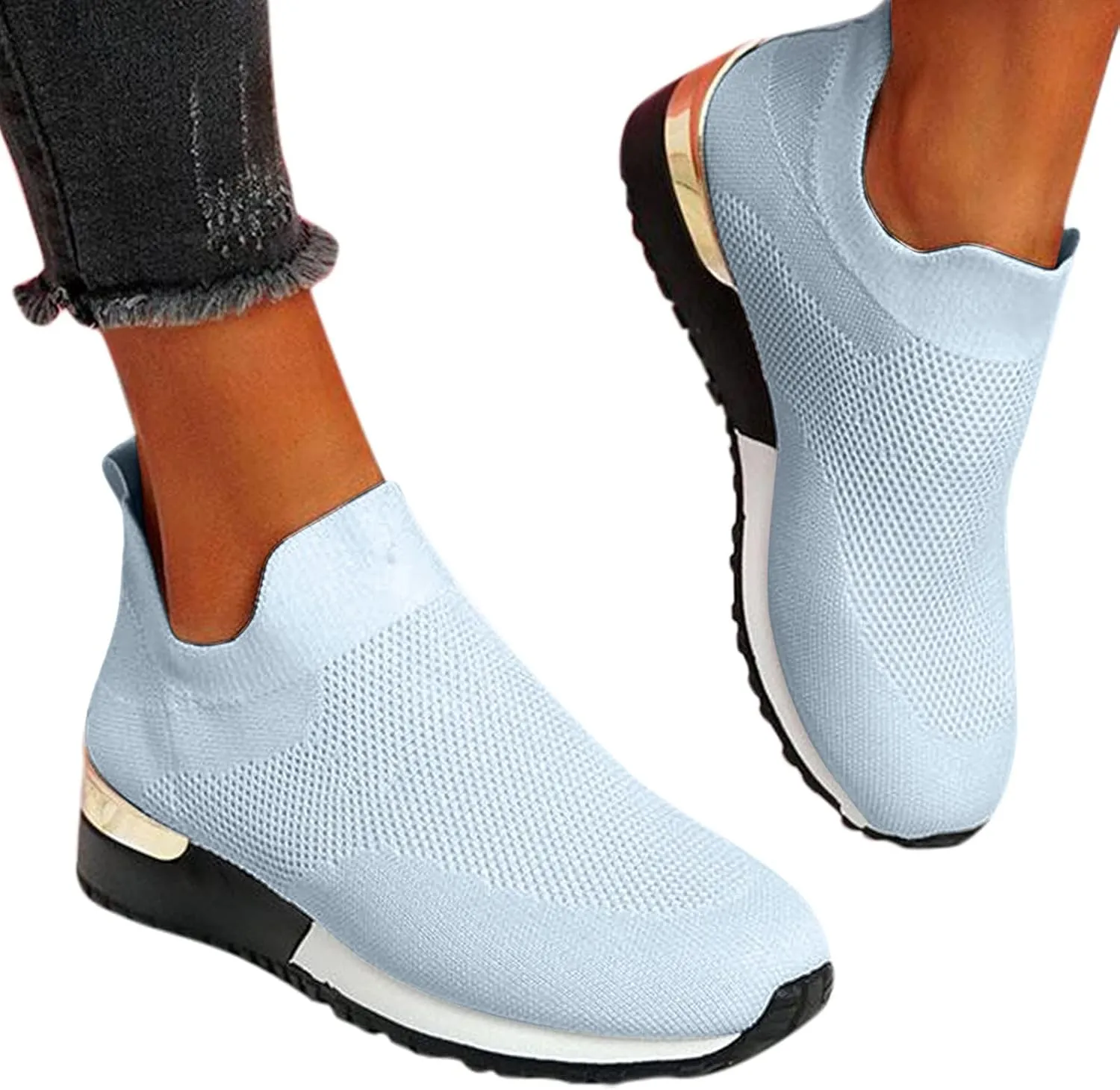 Arch Support Dress Shoes for Women Plantar Fasciitis Slip On Walking Shoes for Women Wide Women Slip On Shoes Casual Mule Chunky Platform High Sneakers for Women Zapatos De Ejercicios para Mujer Gym