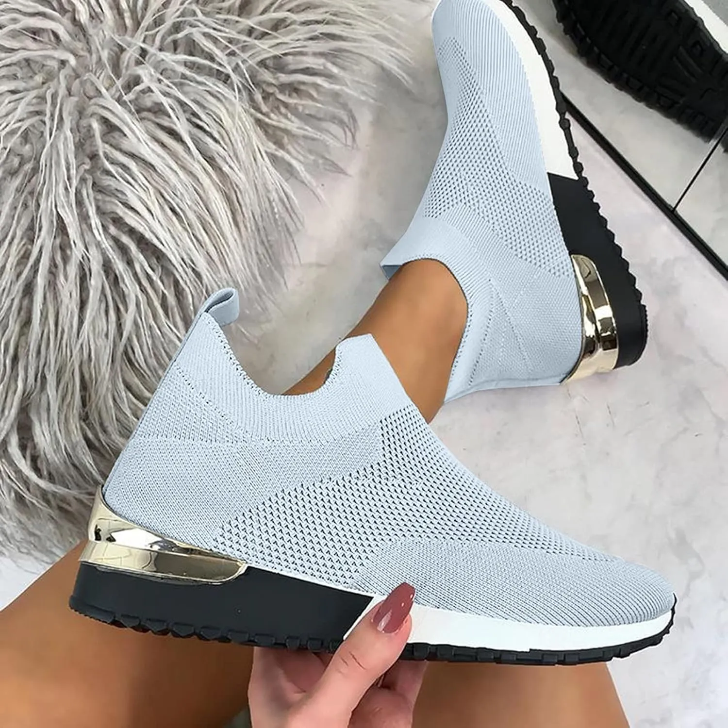 Arch Support Dress Shoes for Women Plantar Fasciitis Slip On Walking Shoes for Women Wide Women Slip On Shoes Casual Mule Chunky Platform High Sneakers for Women Zapatos De Ejercicios para Mujer Gym