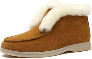 Boots For Women 2024 Ankle Booties Slip On Winter Boots Warm Snow Fashion Fur Lined Outdoor Comfortable Loafers Shoes
