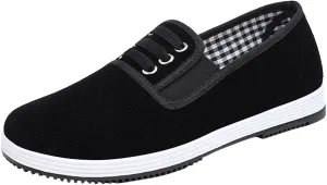 Breathable Dress Sneaker Fashion Men Casual Shoes Flat Cloth Soft Comfortable Solid Color Slip On Simple