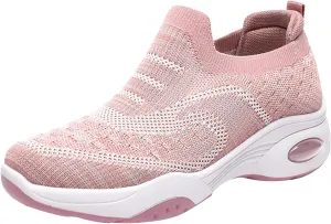 Breathable Slip on Sneakers for Women Breathable Zero Drop Adjustable Barefoot Shoes Lightweight Elderly Shoe
