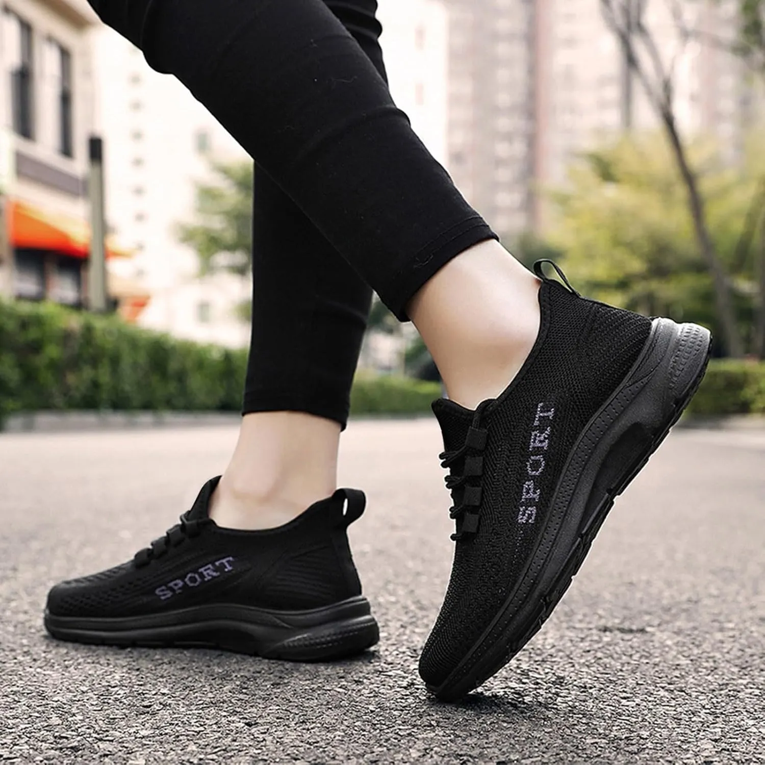 Casual Sneakers for Women Comfortable Woven Running Shoes Non Slip Lightweight Breathable Sneaker with Arch Support