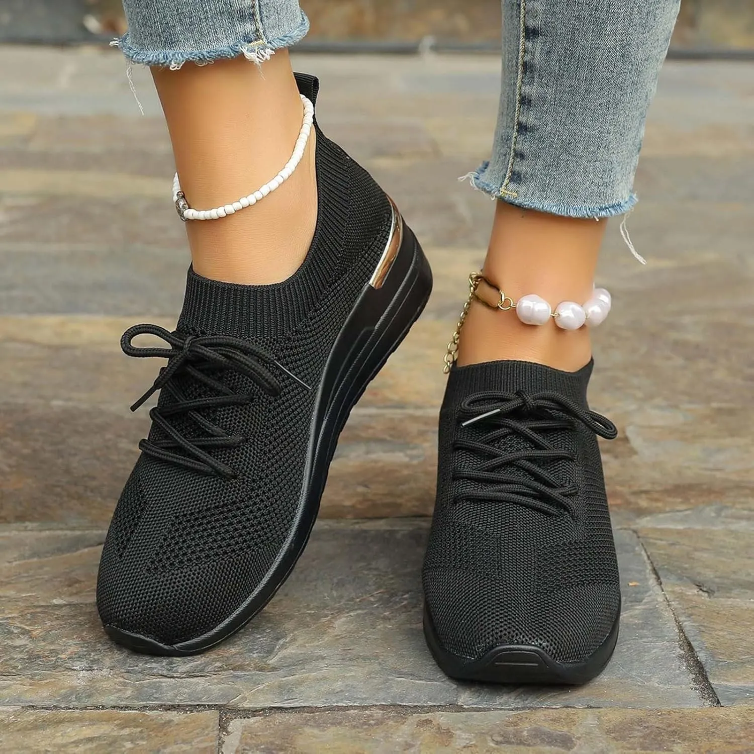 Comfort Lightweight Breathable Sneakers for Women Adjustable Barefoot Diabetic Shoes Lightweight Workout Shoe