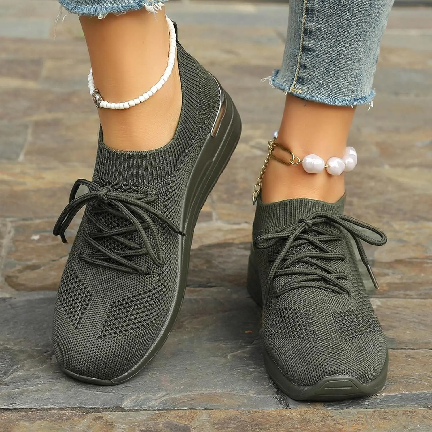 Comfort Lightweight Breathable Sneakers for Women Adjustable Barefoot Diabetic Shoes Lightweight Workout Shoe
