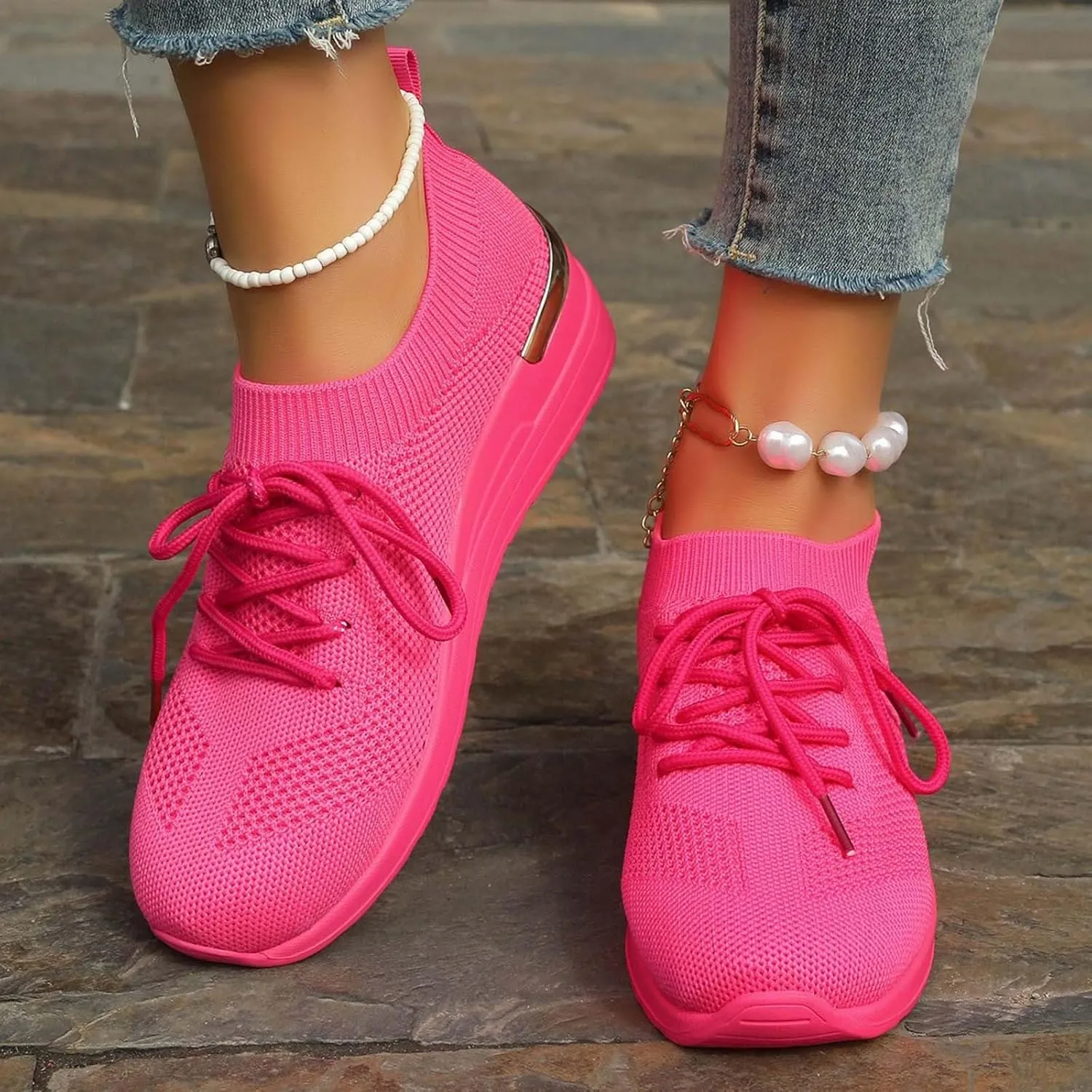 Comfort Lightweight Breathable Sneakers for Women Mesh Lightweight Sneaker for Work Arch Support Walking Shoe