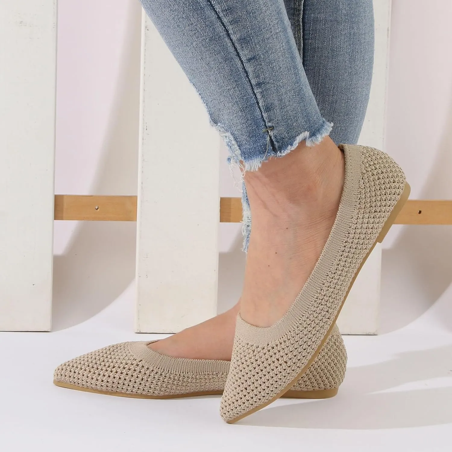 Comfortable Work Shoes Women Shoes Fashionable Flat Sole Single Fly Woven Thickened Soft Sole Casual Flat