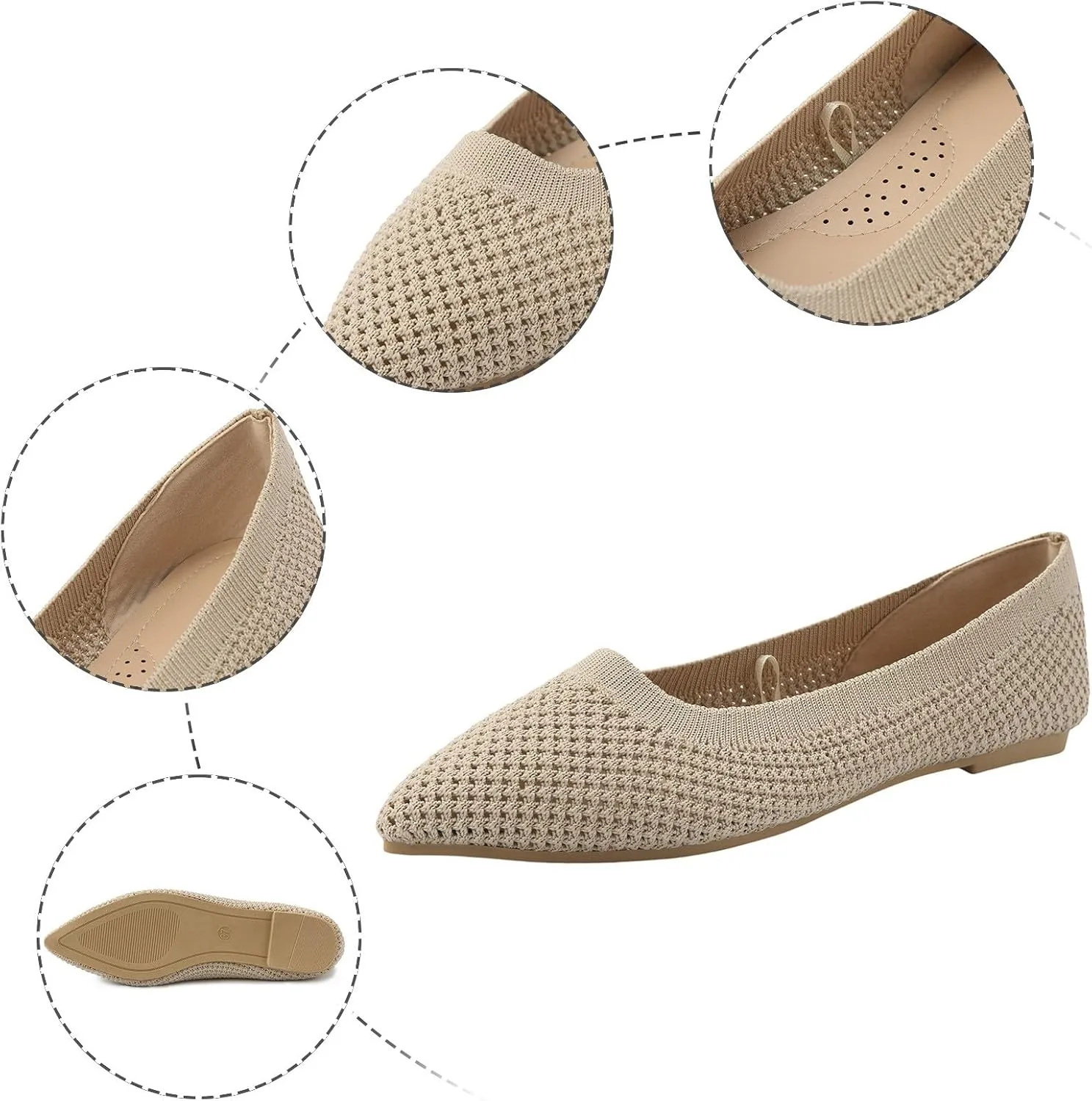 Comfortable Work Shoes Women Shoes Fashionable Flat Sole Single Fly Woven Thickened Soft Sole Casual Flat