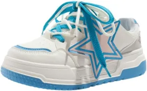 Cute Star Y2K Shoes Chunky Platform Comfy Non Slip Lightweight Softy Casual Skate Sneakers Kawaii Pretty Pastel Retro Trendy Footwear for Women & Girls Summer Back to School Everyday Wear