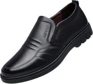 Fashion Sneakers Comfortable Men Leather Shoes Fashionable and Casual New Flat Bottomed Soft Sole Slip On Comfortable