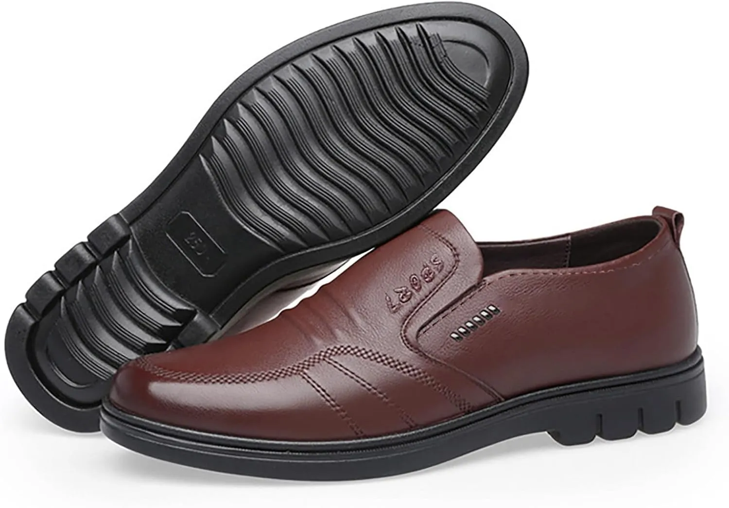 Fashion Sneakers Comfortable Men Leather Shoes Fashionable and Casual New Flat Bottomed Soft Sole Slip On Comfortable