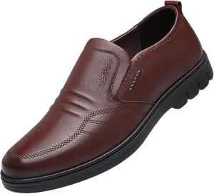 Fashion Sneakers Comfortable Men Leather Shoes Fashionable and Casual New Flat Bottomed Soft Sole Slip On Comfortable