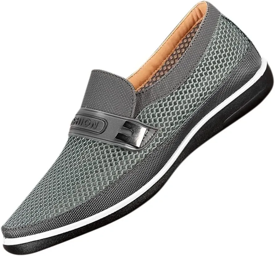 Fashion Sneakers Comfortable Shoes Soft Hollow Slip On Summer Shoes Breathable Bottom Men's Casual Mesh Men's