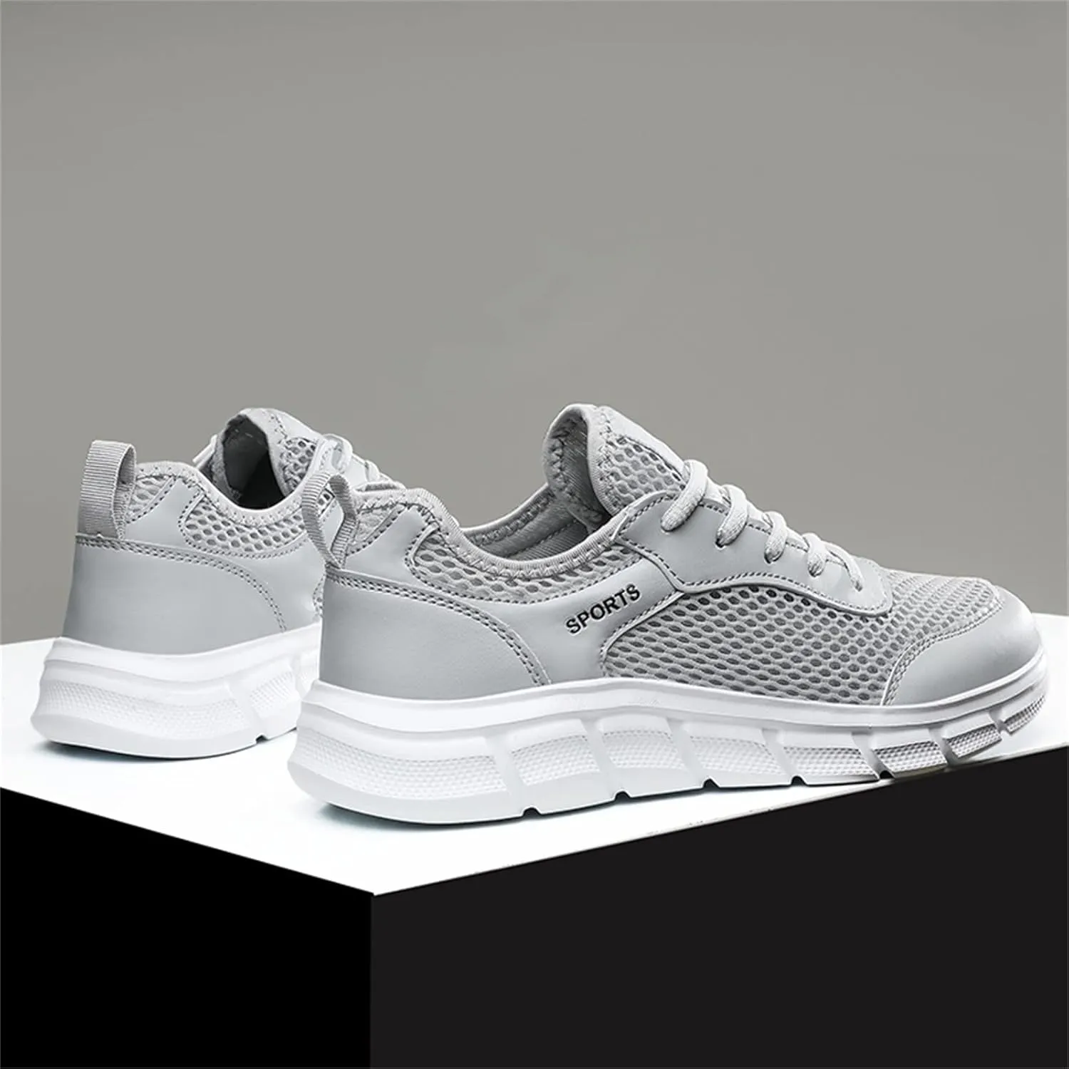 Fashion Summer Men Breathable Mesh Flat Elastic Casual Shoes Mens Sneaker