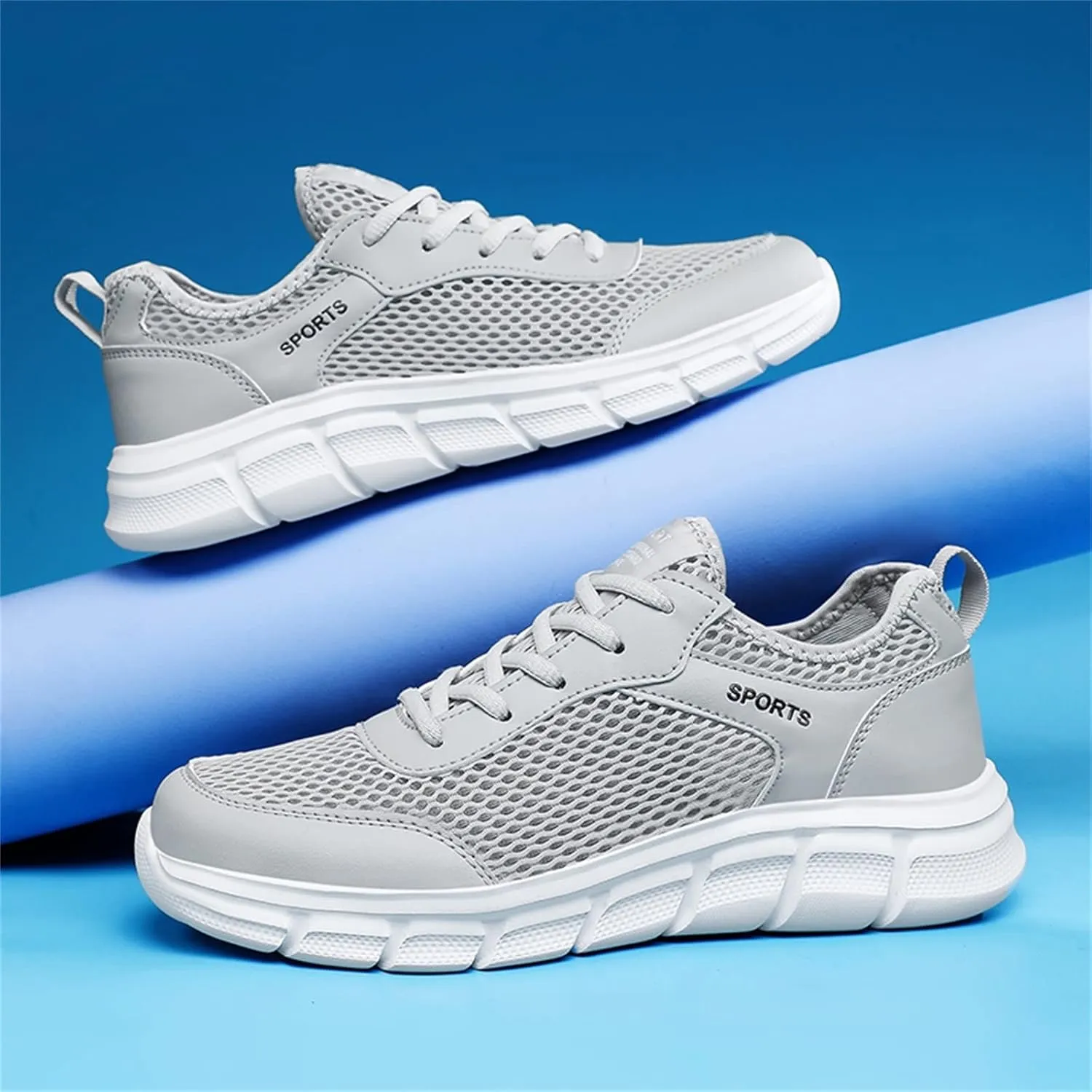 Fashion Summer Men Breathable Mesh Flat Elastic Casual Shoes Mens Sneaker