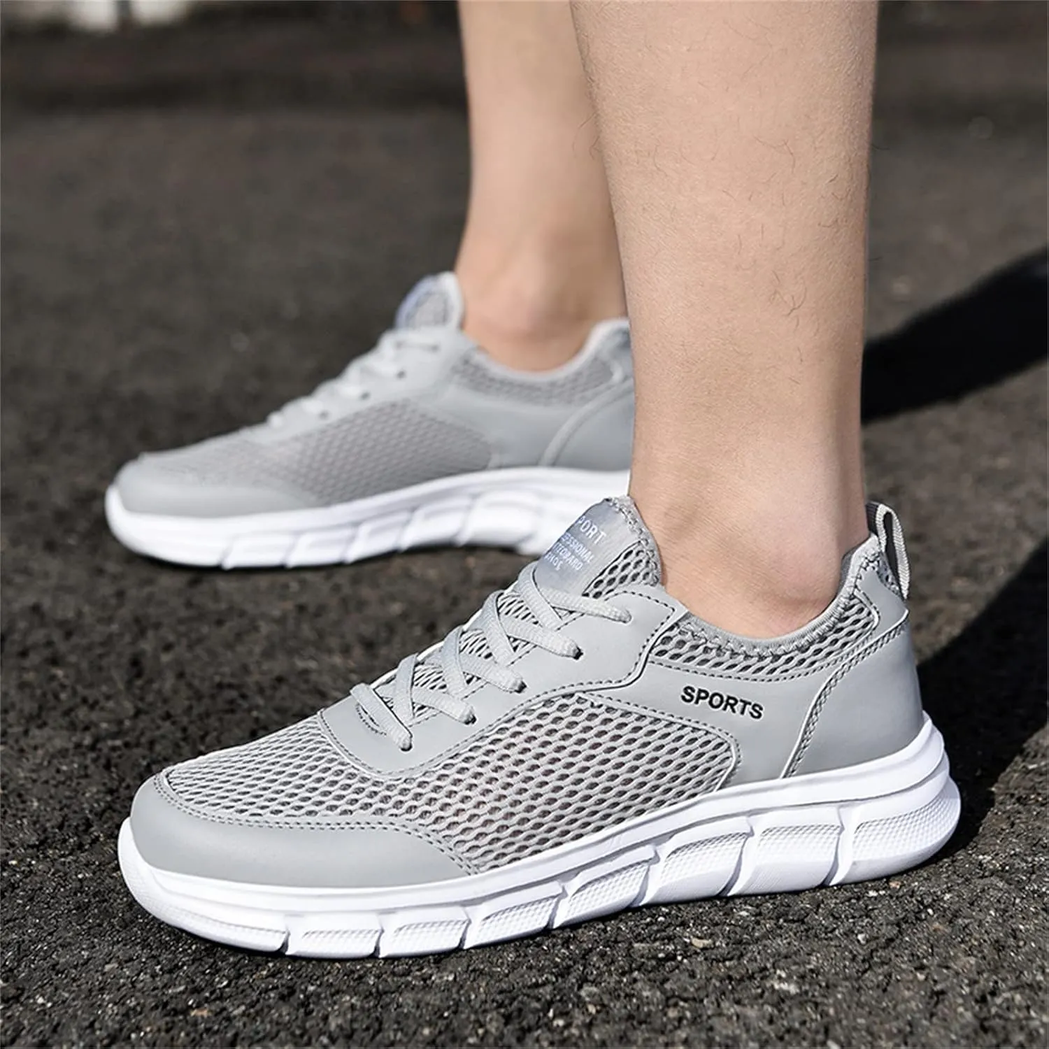 Fashion Summer Men Breathable Mesh Flat Elastic Casual Shoes Mens Sneaker