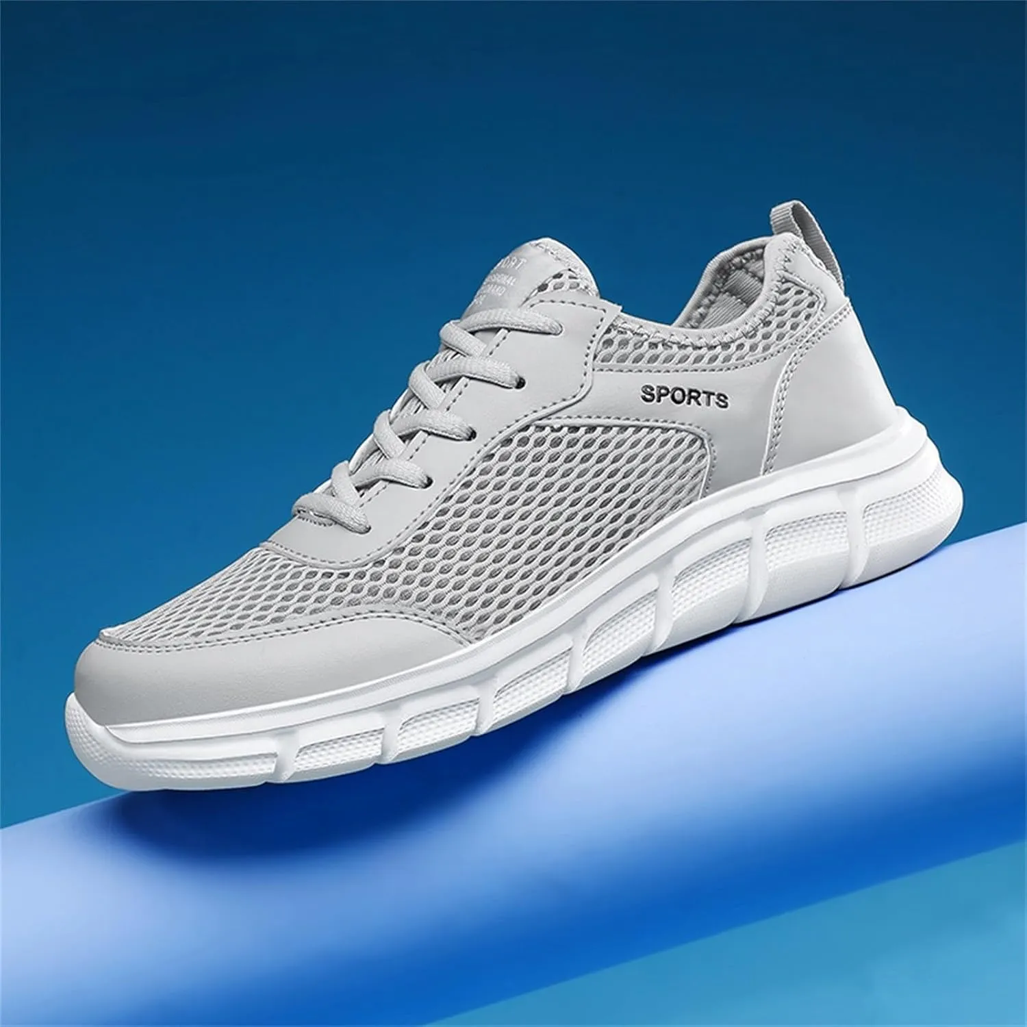 Fashion Summer Men Breathable Mesh Flat Elastic Casual Shoes Mens Sneaker