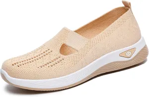 Fashion Summer Women Sports Shoes Flat Bottom Non Slip Mesh Hollow Upper Breathable Soft Slip On Casual Style Shoes for Men Wide