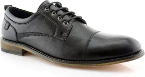 Ferro Aldo Mens Classic Cap-Toe Lace Up Derby Dress Shoes