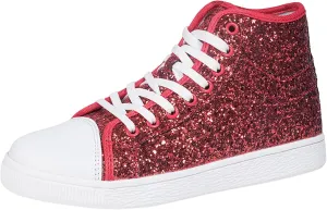 Glitter Sneakers for Women Women's Bling Sneakers Rhinestone Sneakers Shoe Glitter Fashion High Top Platform Tennis Shoes