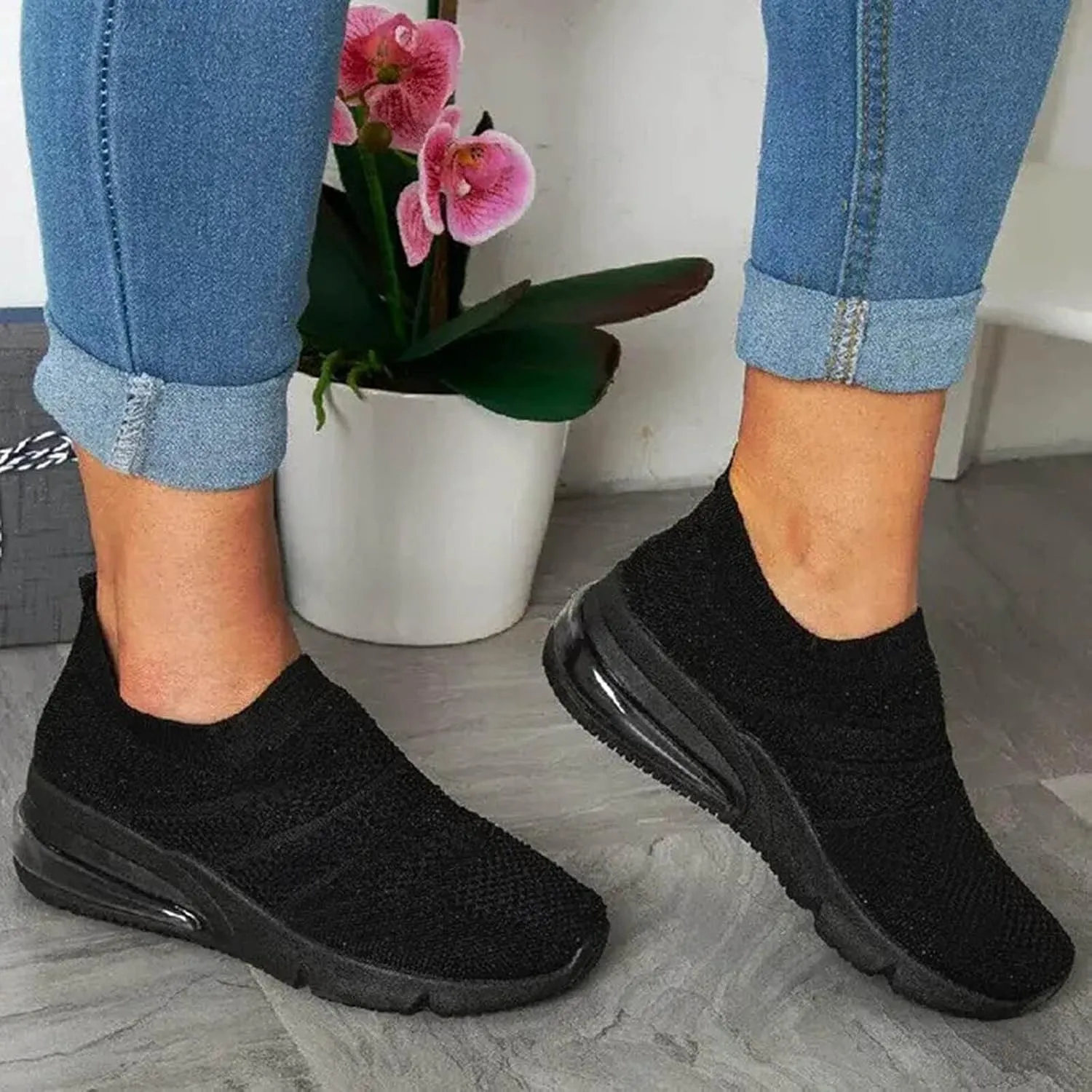 High Top Sneakers Black Arch Support Women Womens Tennis Shoes Size 9 Wide Women Slip On Shoes Casual Mule Fashion High Top Sneakers for Women 2023 Women Walking Shoes Slip Ons