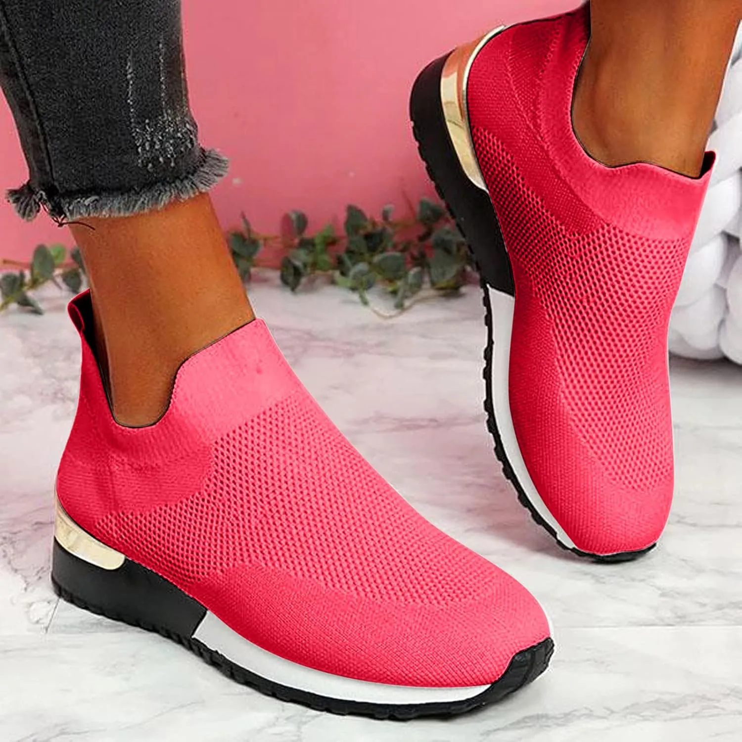 High Top Sneakers for Women 2023 Slip Resistant Nurse Shoes for Women Walking Shoes for Women Wide Width Slip On Platform Sneakers for Women Wide Width Women Orthopedic Sneakers Walking Shoes
