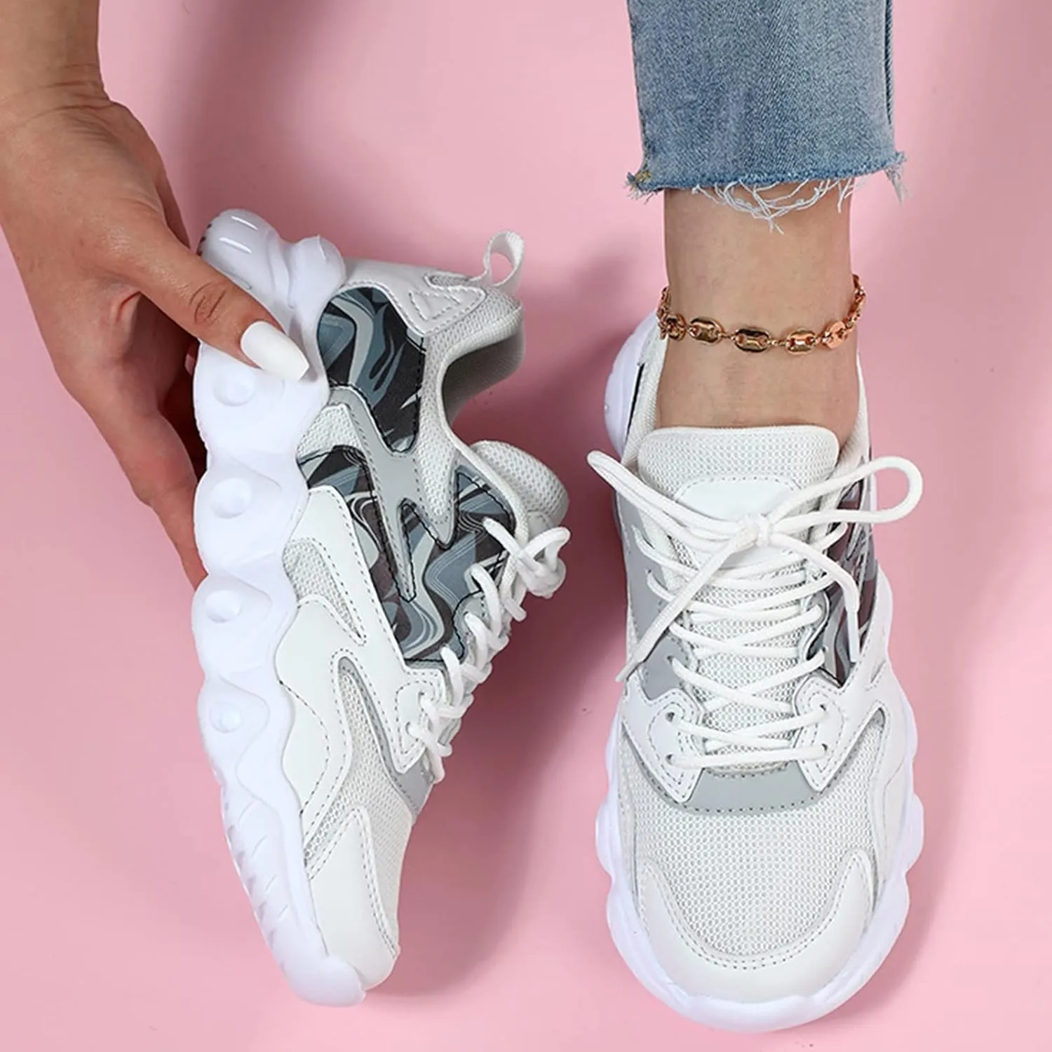 High Top Sneakers for Women Walking Shoes for Women with Arch Support and Comfort Wide Toe Black Sneakers for Women Slip On Women's Fashion Platform High Top Sneakers Zapatos Comodos De Mujer Suaves