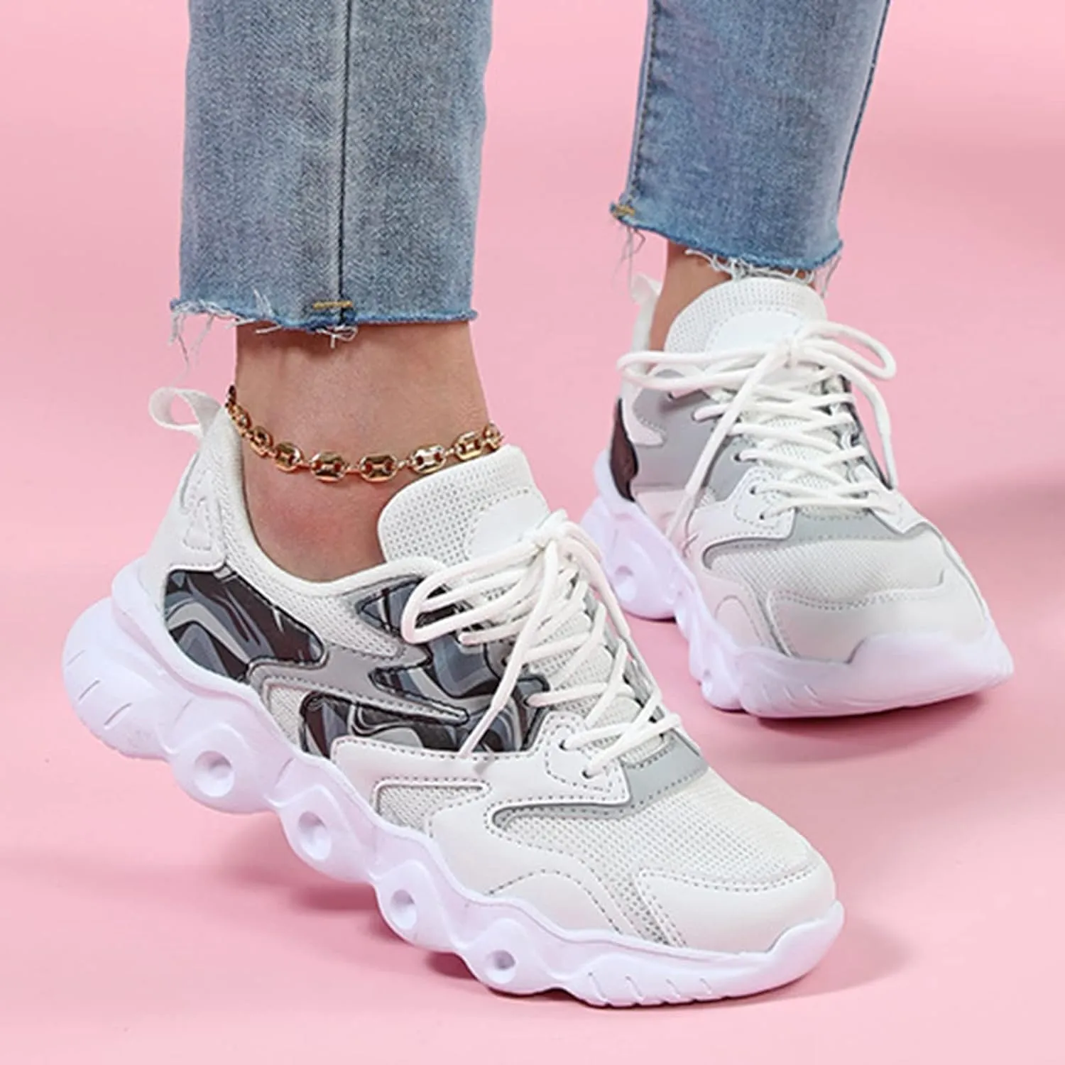 High Top Sneakers for Women Walking Shoes for Women with Arch Support and Comfort Wide Toe Black Sneakers for Women Slip On Women's Fashion Platform High Top Sneakers Zapatos Comodos De Mujer Suaves