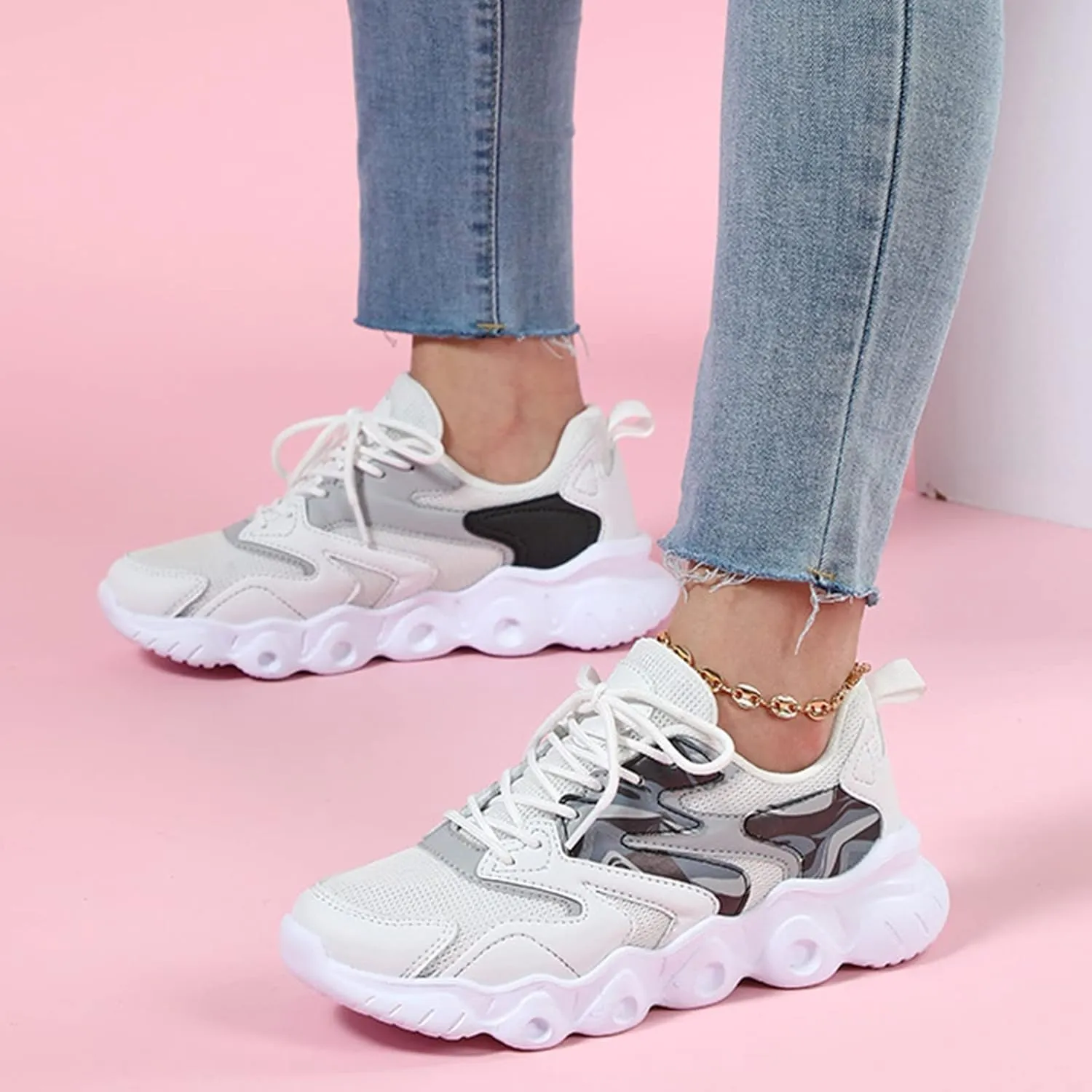 High Top Sneakers for Women Walking Shoes for Women with Arch Support and Comfort Wide Toe Black Sneakers for Women Slip On Women's Fashion Platform High Top Sneakers Zapatos Comodos De Mujer Suaves