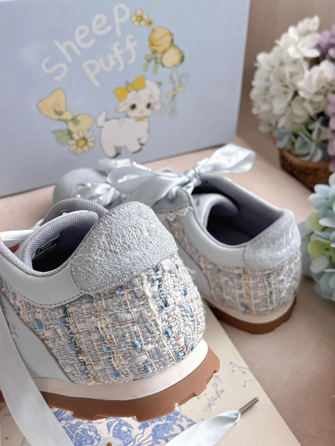 Kawaii Platform Shoes  Chunky Sneakers for Women, Aesthetic Ballet-Inspired Shoes with Bow & Pearls, Cute Fashion Backpack-Inspired Trainers