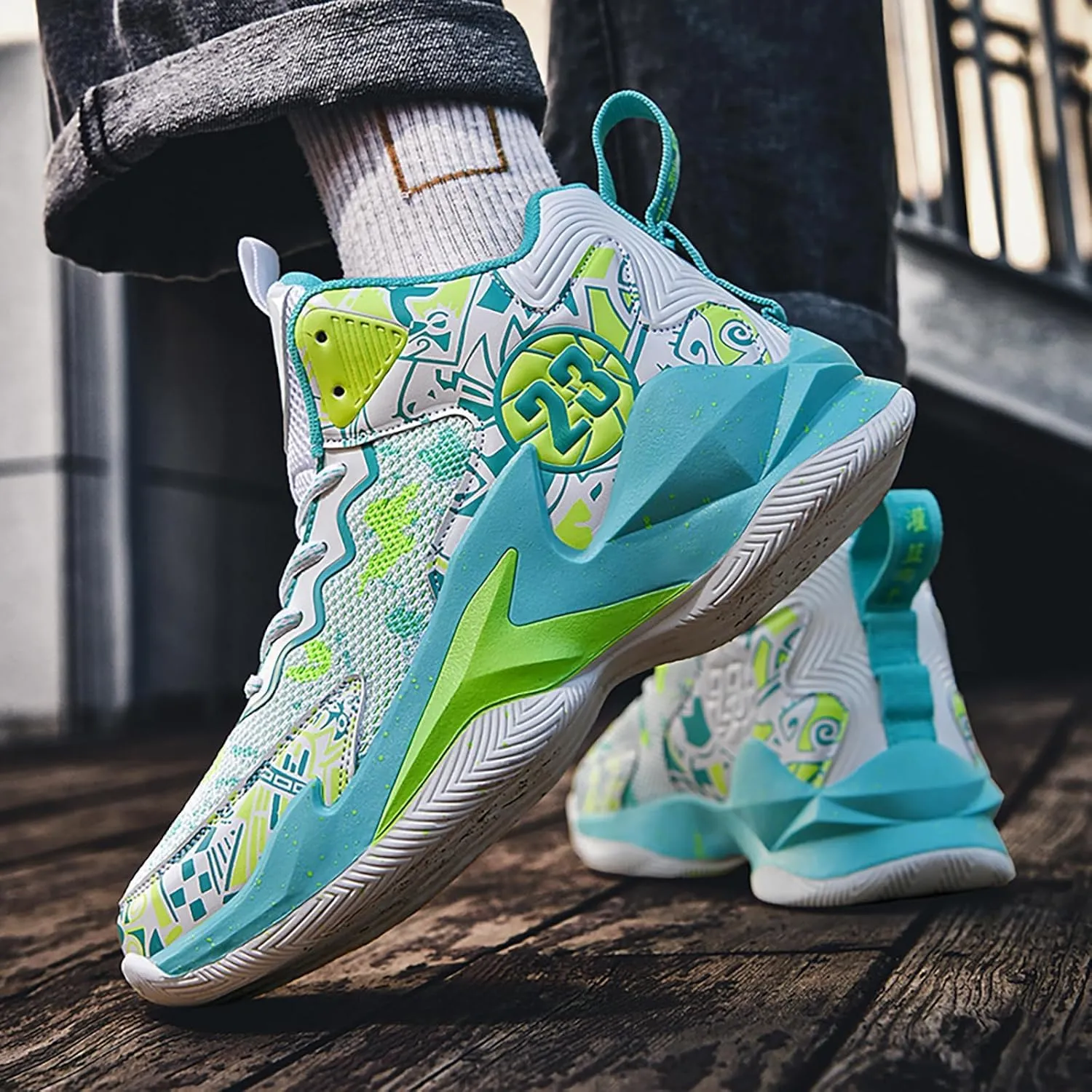Kids Basketball Shoes High Top Youth Fashion Sneakers Girls Casual Sports Basketball Shoes Breathable Comfortable Boys Sneakers for Big Kids