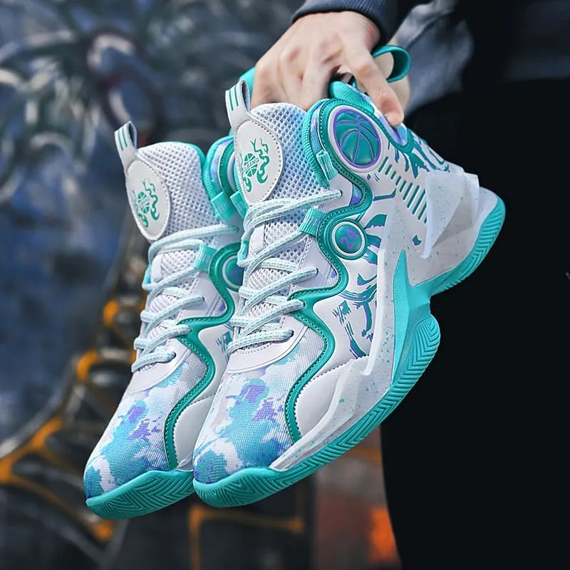 Kids Basketball Shoes, Leather Trendy Casual Sports Basketball Shoes Breathable Comfortable Boys Sneakers for Little Kids/Big Kids and Adult