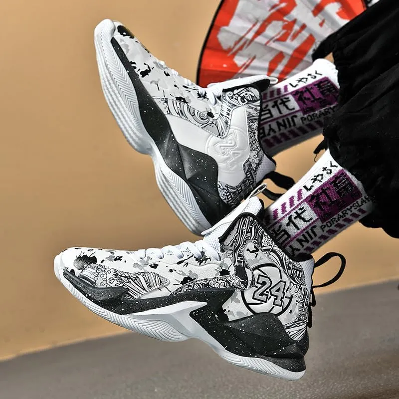 Kids Basketball Shoes, Leather Trendy Casual Sports Basketball Shoes Breathable Comfortable Boys Sneakers for Little Kids/Big Kids and Adult