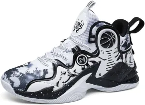 Kids Basketball Shoes, Leather Trendy Casual Sports Basketball Shoes Breathable Comfortable Boys Sneakers for Little Kids/Big Kids and Adult