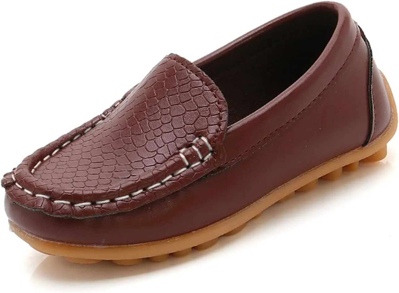Kids Boys Girls Soft Slip On Loafers Flat Boat 𝗠occasin Schooling Daily Walking Shoes Girls Soft Leather Shoes