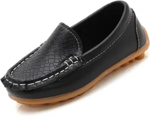 Kids Boys Girls Soft Slip On Loafers Flat Boat 𝗠occasin Schooling Daily Walking Shoes Girls Soft Leather Shoes