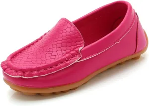 Kids Boys Girls Soft Slip On Loafers Flat Boat 𝗠occasin Schooling Daily Walking Shoes Girls Soft Leather Shoes