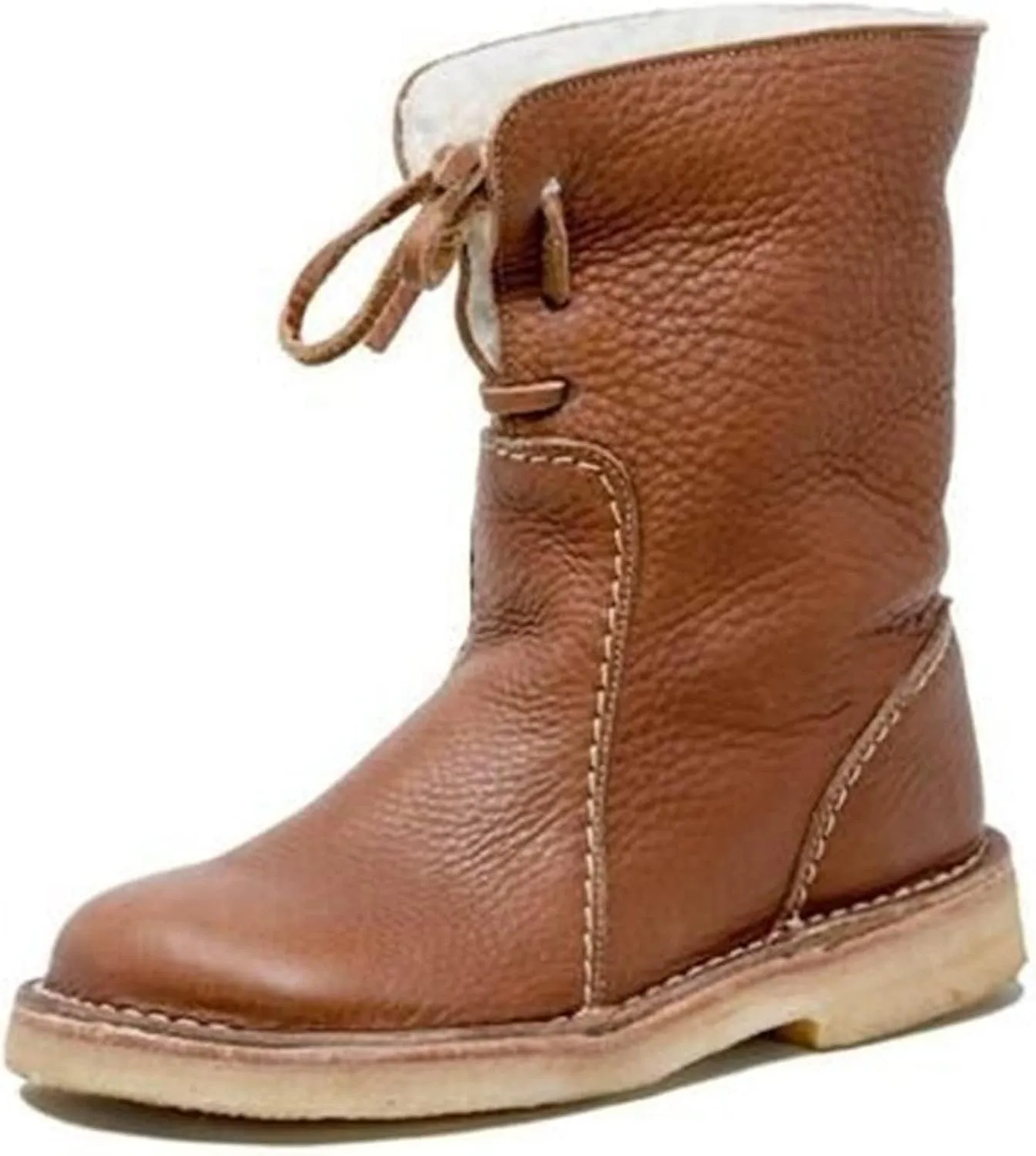 Ladmiple Snow Boots For Women Cute High Top Winter Ankle Booties Slip on Warm Comfortable Fur Lined Mid Calf Walking Shoes