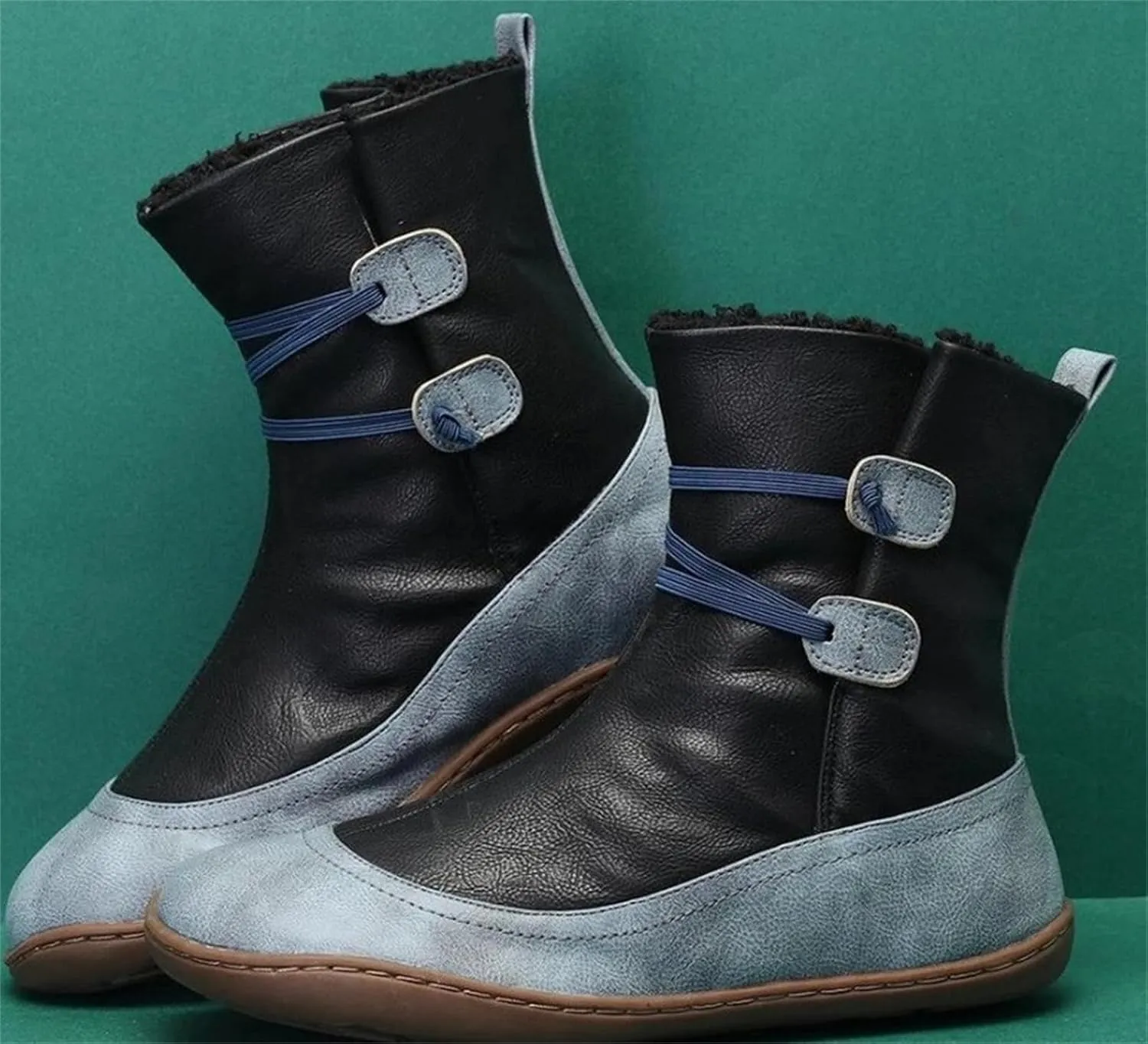 Ladmiple Snow Boots For Women Cute Tall Mid Calf Boots Warm Ankle Booties Slip On Outdoor Fur Lined Walking Winter Shoes