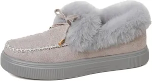 Ladmiple Winter Boots For Women 2024 Fashion Snow Boots Classic Fur Lined Slip On Ankle Booties Casual Warm Loafers Shoes