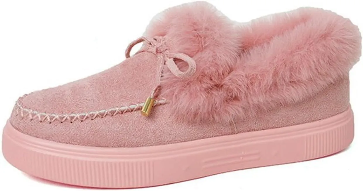 Ladmiple Winter Boots For Women 2024 Fashion Snow Boots Winter Shoes Fur Lined Warm Slip On Comfortable Outdoor Ankle Booties