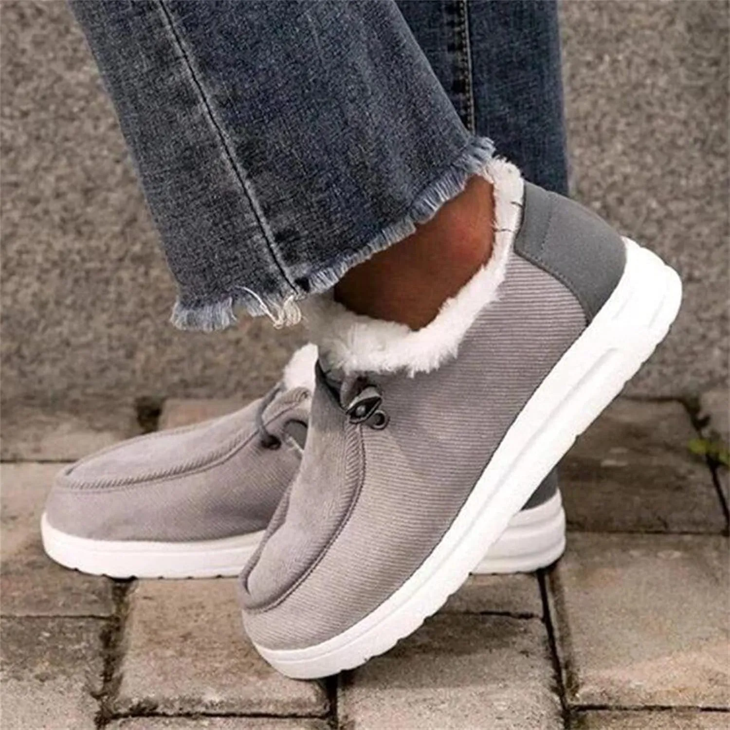 Ladmiple Winter Boots For Women Cute Snow Boots Fur Lined Warm Slip On Ankle Booties Outdoor Anti Slip Walking Shoes
