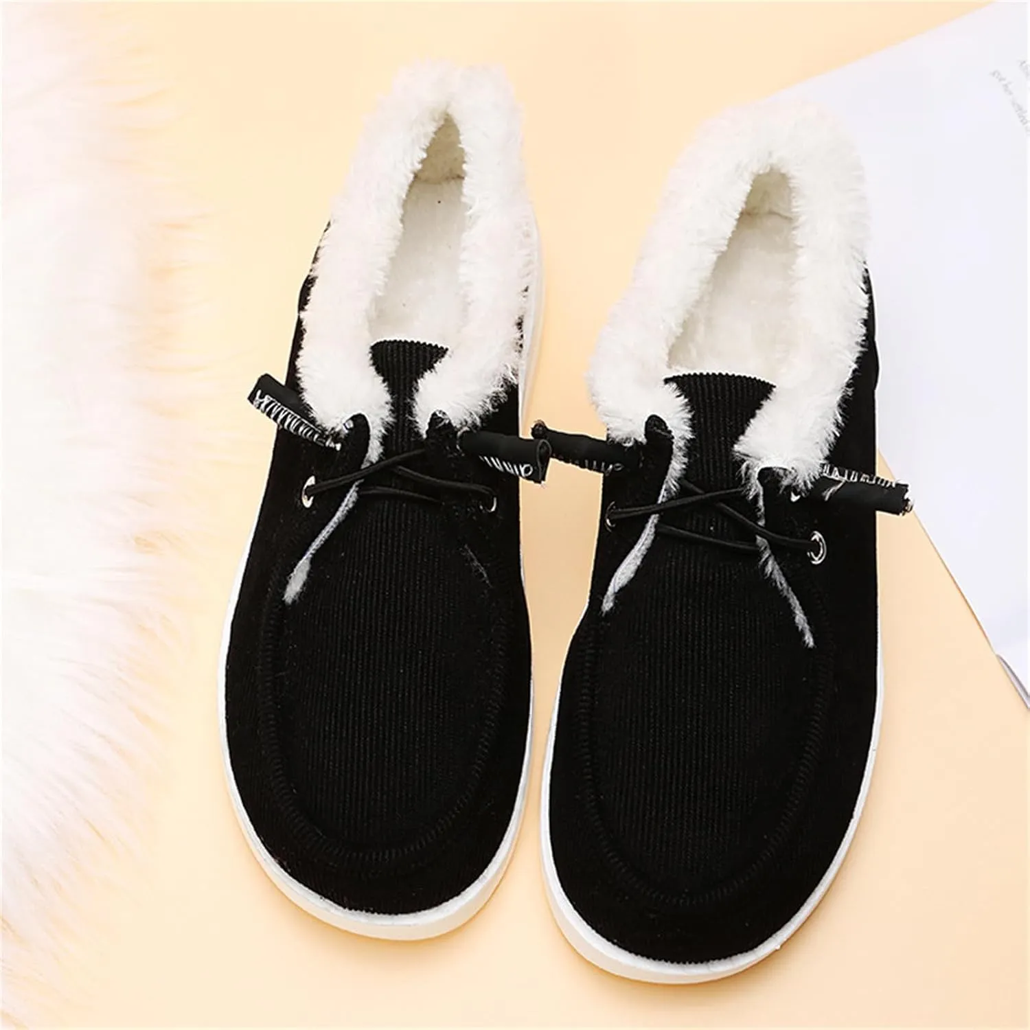 Ladmiple Winter Boots For Women Cute Warm Fur Lined Snow Boots Slip On Comfortable Fashion Outdoor Short Ankle Booties