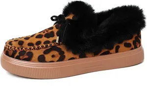 Ladmiple Winter Boots For Women Fashion Snow Boots Warm Ankle Booties Slip On Outdoor Fur Lined Comfortable Loafers Shoes
