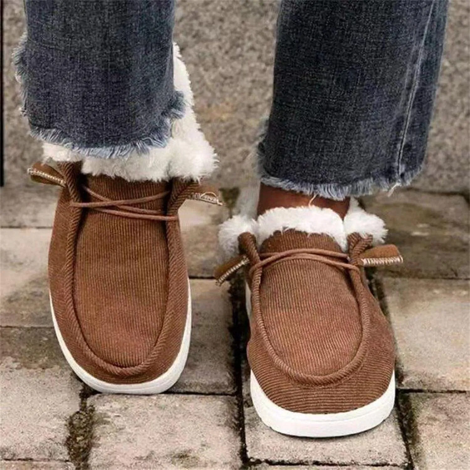 Ladmiple Winter Boots For Women Warm Snow Boots Classic Faux Fur Lined Slip On Ankle Booties Fashion Casual Loafers Shoes