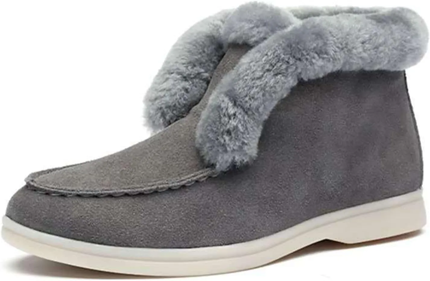 Ladmiple Winter Dress Boots For Women 2024 Warm Fur Lined Snow Ankle Booties Fashion Comfortable Slip On Loafers Shoes