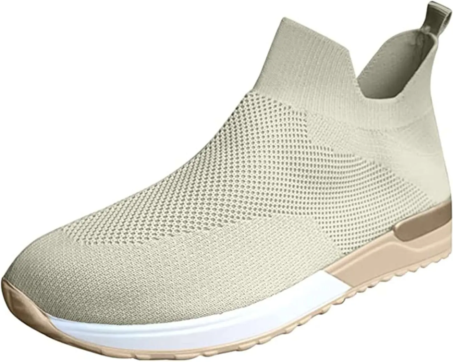 Lausiuoe Slip On Sneakers Women Wide Width Walking Tennis Shoes Running Slip On Lightweight Gym Athletic Workout Shoes