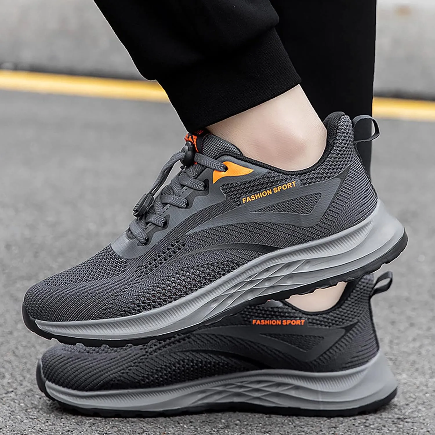 Lightweight Arch Support Sneakers for Men Lightweight Breathable Walking Shoe Gym Tennis Non Slip Walking Shoes