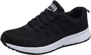 Lightweight Shoes Women Ladies Breathable Mesh Air Cushion Mesh Casual Lightweight Soft Bottom Lace Up Running Shoes